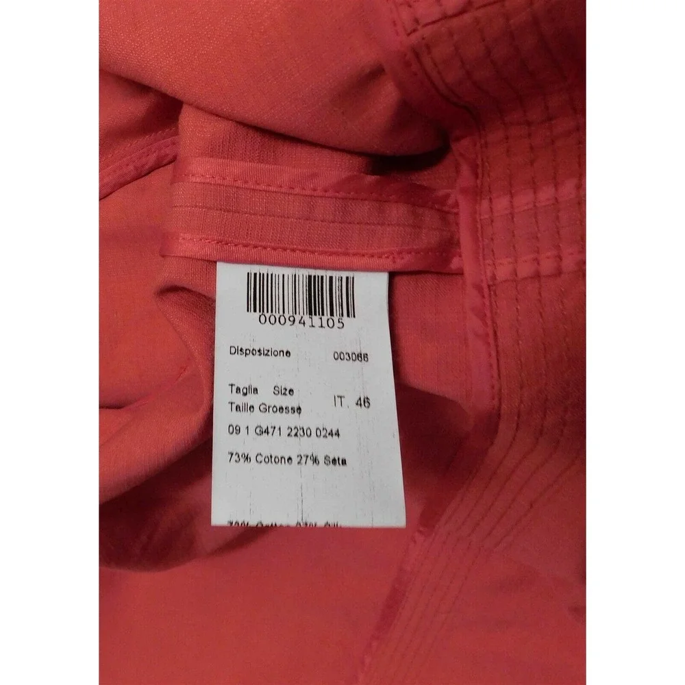 Piazza Sempione Italy Salmon‎ Pink Cotton Silk Blend Jacket sz 46